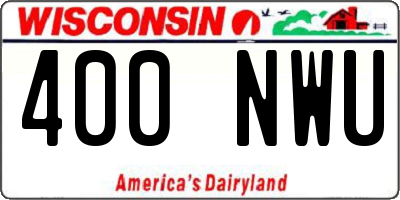 WI license plate 400NWU