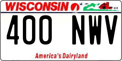 WI license plate 400NWV