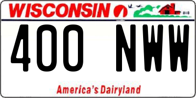 WI license plate 400NWW