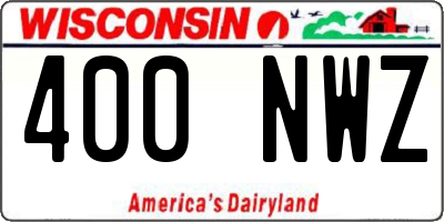 WI license plate 400NWZ