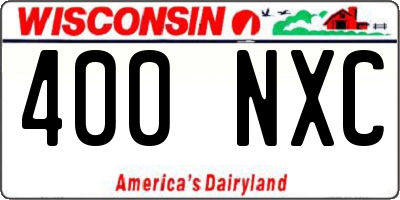 WI license plate 400NXC