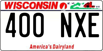 WI license plate 400NXE
