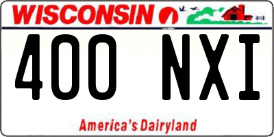 WI license plate 400NXI