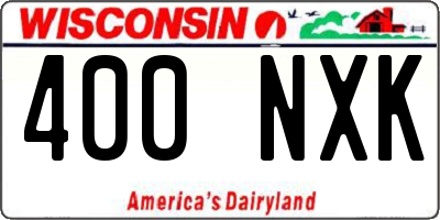WI license plate 400NXK