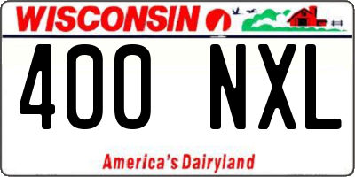 WI license plate 400NXL