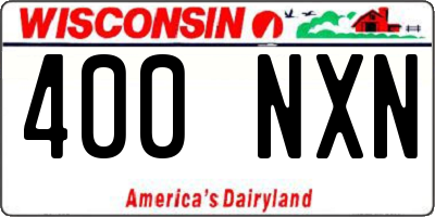 WI license plate 400NXN