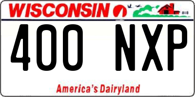 WI license plate 400NXP