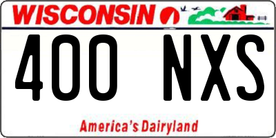 WI license plate 400NXS