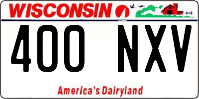 WI license plate 400NXV