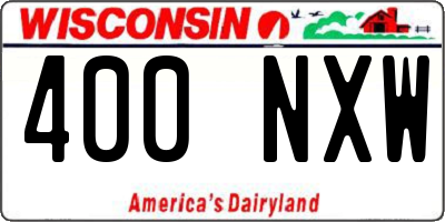 WI license plate 400NXW