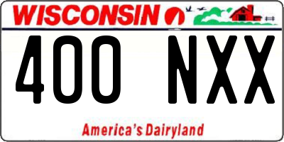WI license plate 400NXX