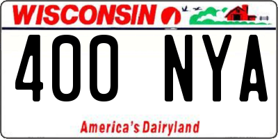 WI license plate 400NYA