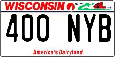 WI license plate 400NYB