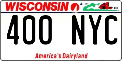 WI license plate 400NYC