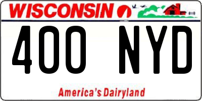 WI license plate 400NYD