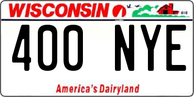 WI license plate 400NYE