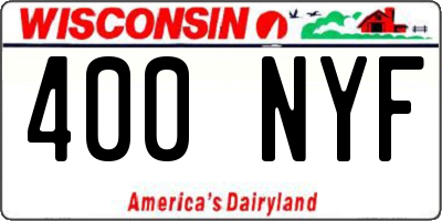 WI license plate 400NYF