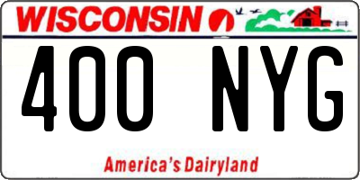 WI license plate 400NYG
