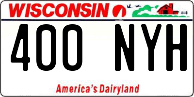 WI license plate 400NYH
