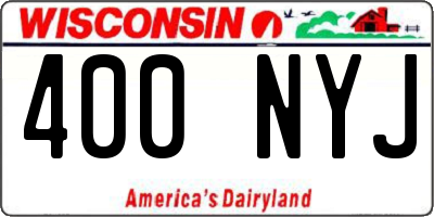 WI license plate 400NYJ