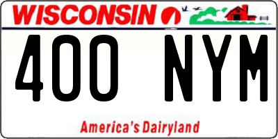 WI license plate 400NYM