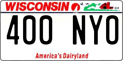 WI license plate 400NYO
