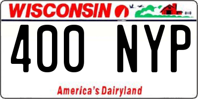 WI license plate 400NYP