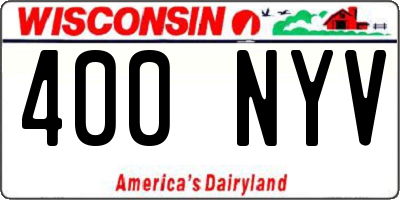 WI license plate 400NYV