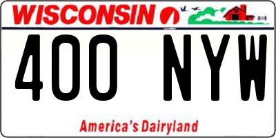 WI license plate 400NYW