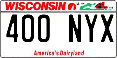 WI license plate 400NYX