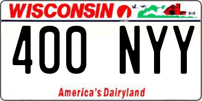 WI license plate 400NYY