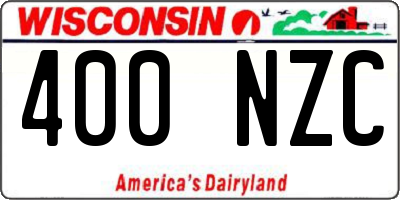 WI license plate 400NZC