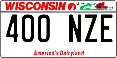 WI license plate 400NZE