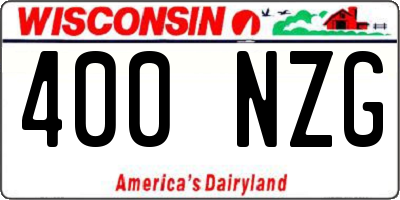 WI license plate 400NZG