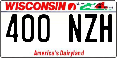 WI license plate 400NZH