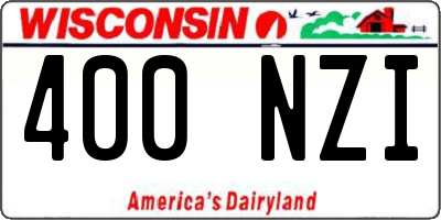 WI license plate 400NZI