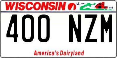 WI license plate 400NZM