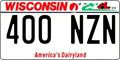 WI license plate 400NZN