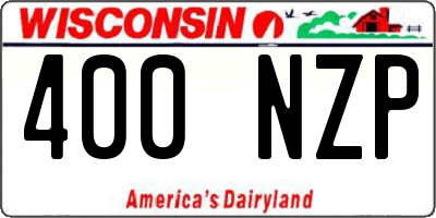 WI license plate 400NZP