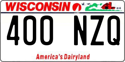 WI license plate 400NZQ