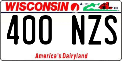WI license plate 400NZS