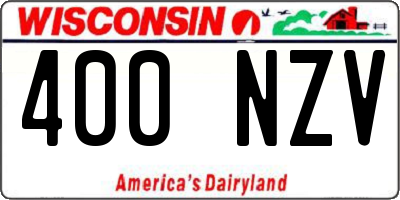 WI license plate 400NZV