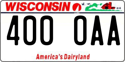 WI license plate 400OAA