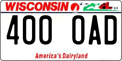 WI license plate 400OAD