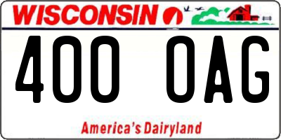 WI license plate 400OAG