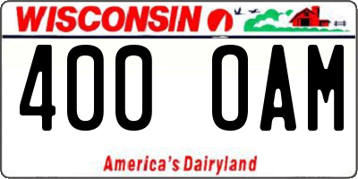 WI license plate 400OAM