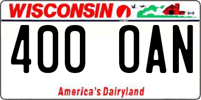 WI license plate 400OAN
