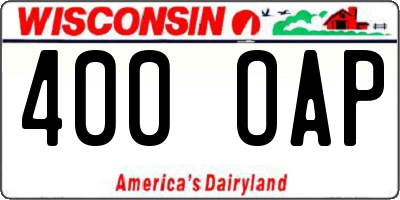 WI license plate 400OAP