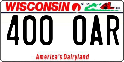 WI license plate 400OAR