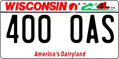 WI license plate 400OAS